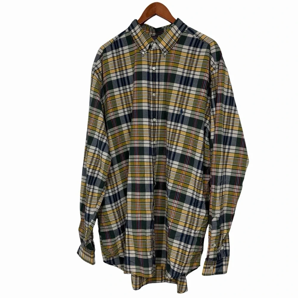 Polo Ralph Lauren Classic Fit Shirt Mens 2XT Tall Plaid Button Down Cotton